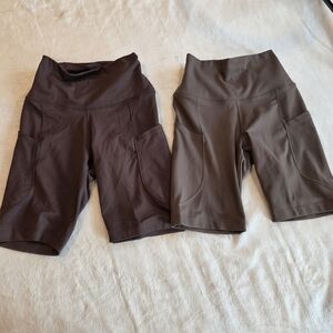 Nike One Dri-FIT Women's High-Rise 8" Bike Shorts Gentle Support Set Of 2 Brown